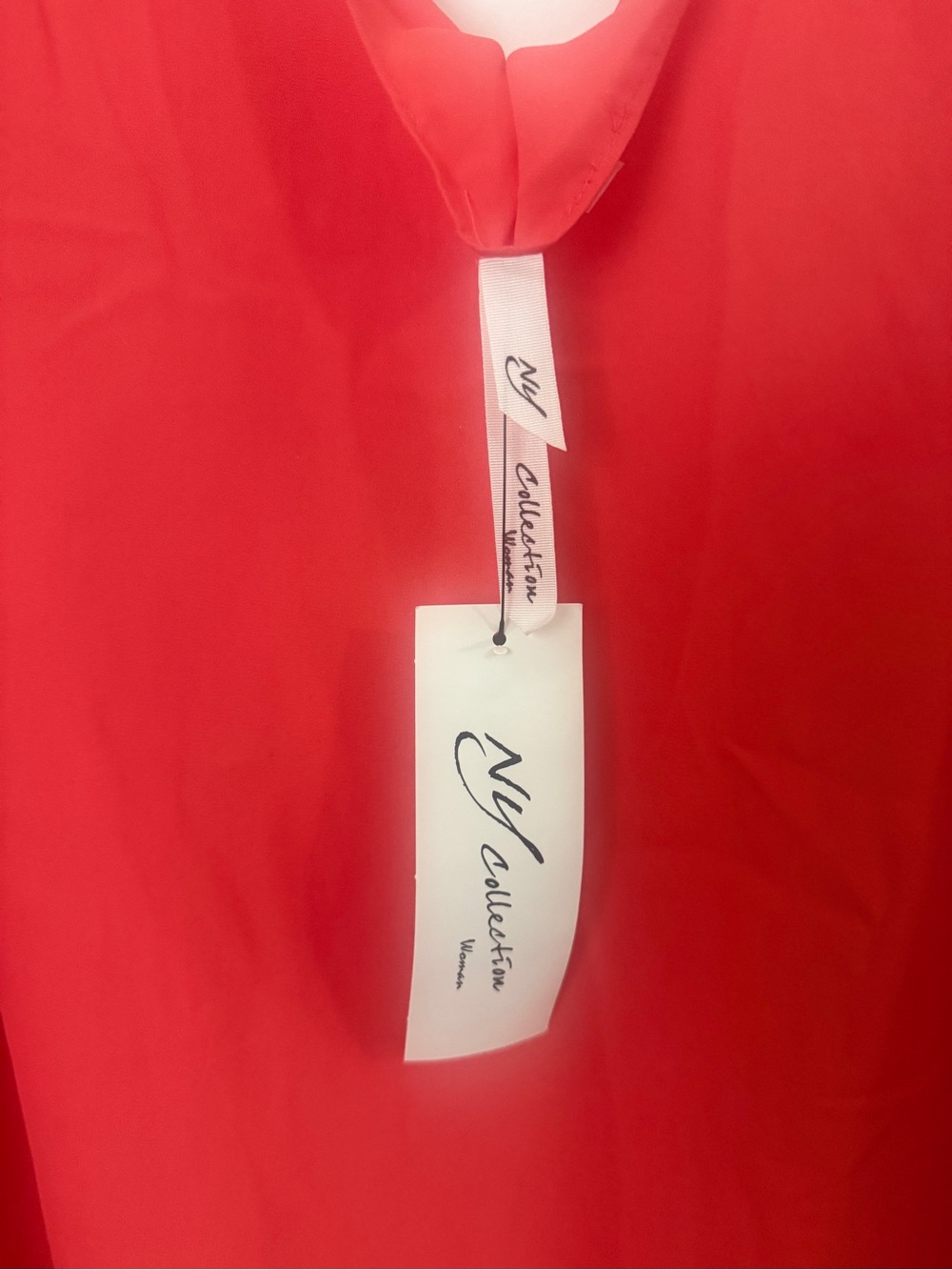 NY Collection Calypso Coral Blouse - Vibrant Coral Red